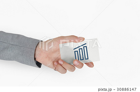 Hand holding network graphic overlay banner 30886147