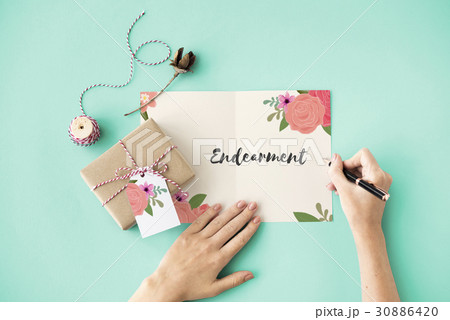 Love Fondness Flower Boarder Card Concept 30886420