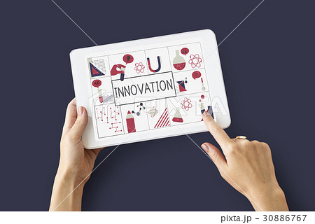 Illustration of biochemistry study scietific research on digital tablet Illustration of biochemistry study scietific research on digital tablet 30886767