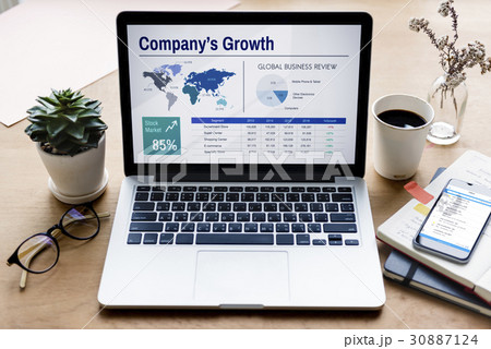 Laptop Working Technology Networking concept 30887124