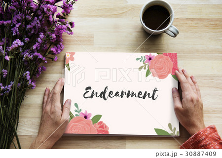 Love Fondness Flower Boarder Card Concept 30887409