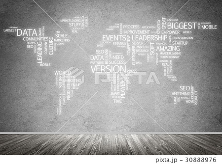 World map in typography 30888976