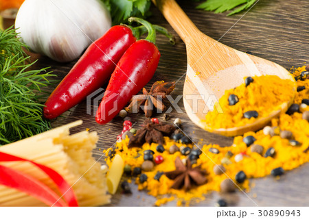 close-up of Asian spices 30890943
