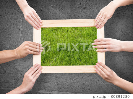 Frame with grass 30891280