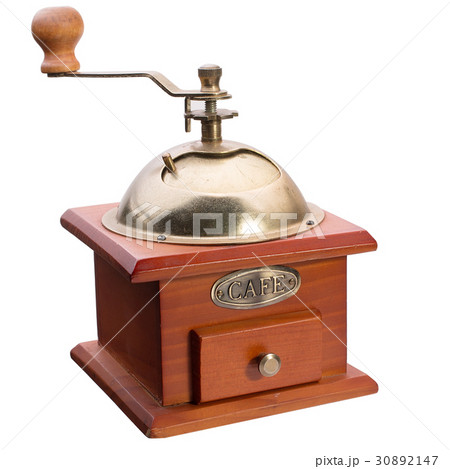 Vintage coffee grinder isolated on white Vintage coffee grinder isolated on white 30892147