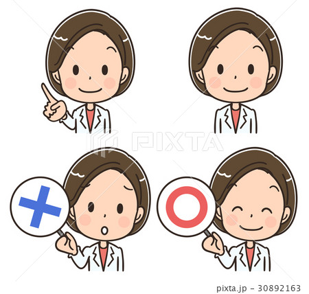 女性医師のアイコン風イラストのセット 30892163