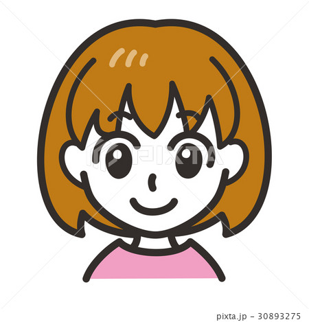 女の子 表情 微笑のイラスト素材