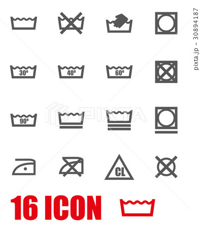 Vector grey washing signs set Vector grey washing signs set 30894187