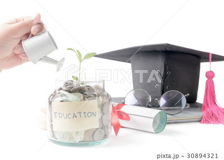 ittle hand watering a tree growing out of silver coins ittle hand watering a tree growing out of silver coins 30894321