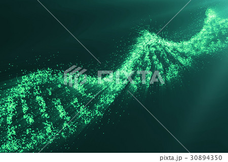 Concept of biochemistry with dna molecule on green 30894350
