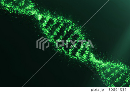 Concept of biochemistry with dna molecule on green 30894355