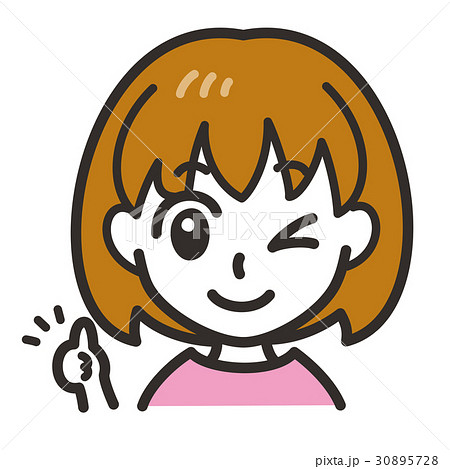 女の子 表情 親指を立てる 女の子 表情 親指を立てる 30895728