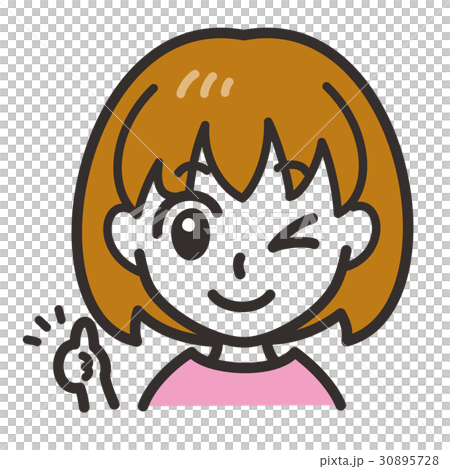女の子 表情 親指を立てる 女の子 表情 親指を立てる 30895728