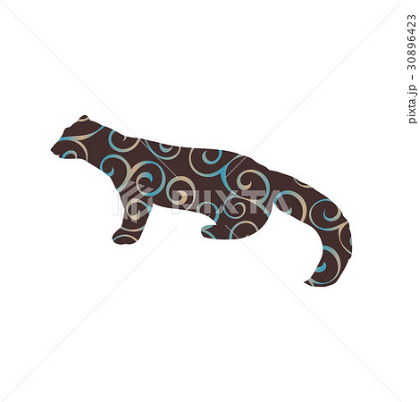 Marten wildlife color silhouette animal Marten wildlife color silhouette animal 30896423