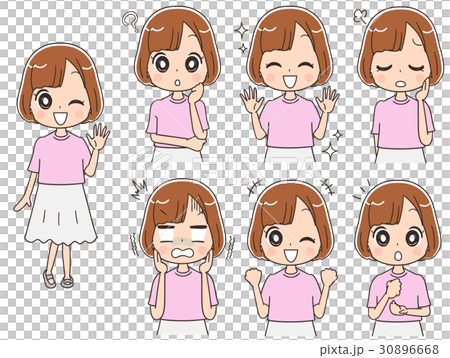 Illustration of girls 'high school girls' clothes (set · whole body) 30896668