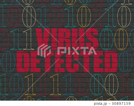 Security concept: Virus Detected on wall Security concept: Virus Detected on wall 30897159