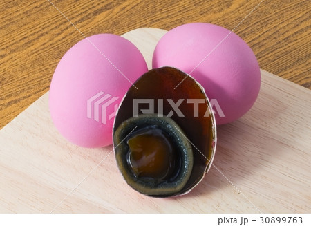 Pink Century Eggs on A Wooden Board Pink Century Eggs on A Wooden Board 30899763