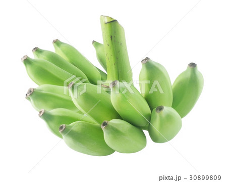 Raw Banana Fruits on A White Background Raw Banana Fruits on A White Background 30899809