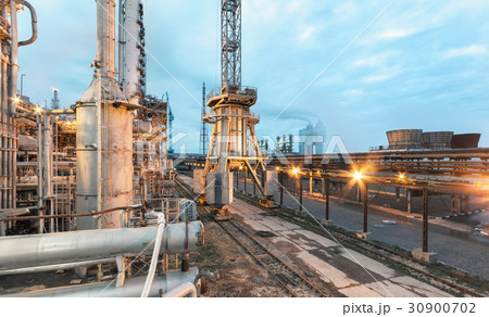 Chemical plant on evening time 30900702
