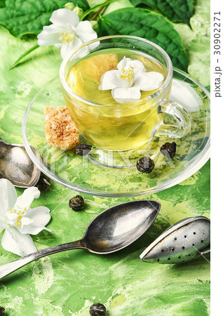 herbal tea with Jasmine flowers 30902271