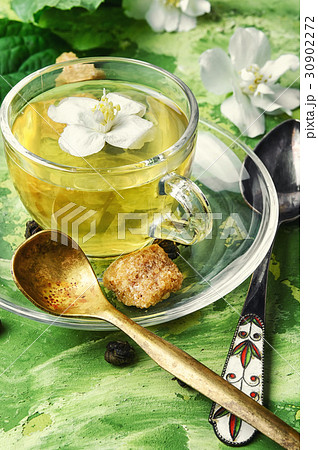 herbal tea with Jasmine flowers 30902272