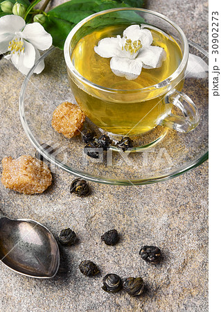 herbal tea with Jasmine flowers 30902273