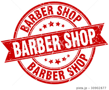 barber shop round grunge ribbon stamp barber shop round grunge ribbon stamp 30902877