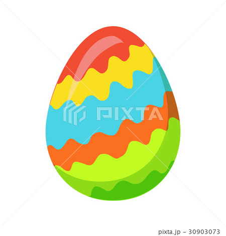 Easter Egg with Zigzag Colorful Lines Vector 30903073