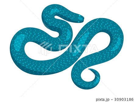 Slither Blue Python Snake Top View Vector Icon Slither Blue Python Snake Top View Vector Icon 30903186