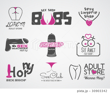 Collection of cute Sex shop logo and badge design 30903342