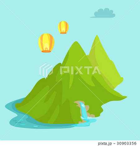 Maokong Mountain in Taiwan and Chinese Lights Fly 30903356