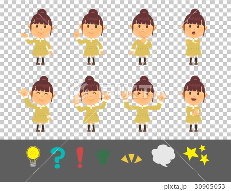 年輕的女孩姿勢8種 30905053