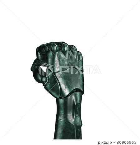 The old robot arm is scratched. 3d rendering. On a The old robot arm is scratched. 3d rendering. On a 30905955