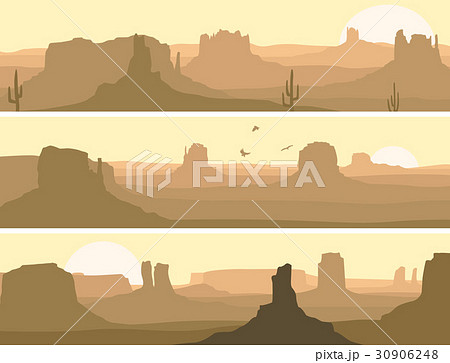 Abstract horizontal banner of prairie wild west. Abstract horizontal banner of prairie wild west. 30906248