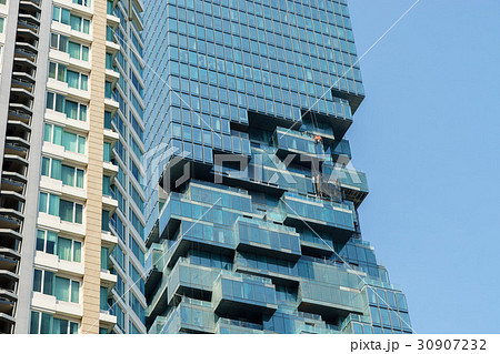 Close up on down town business building Close up on down town business building 30907232