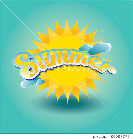 vector summer label. summer icon with sun. vector summer label. summer icon with sun. 30907772