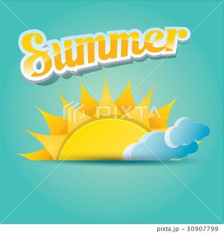 vector summer label. summer icon with sun. vector summer label. summer icon with sun. 30907799