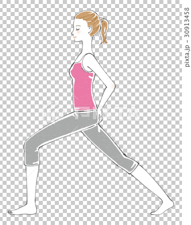 柔軟体操 ストレッチのイラスト素材