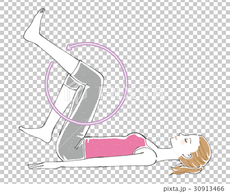 エクササイズ　自転車こぎ　矢印あり 30913466