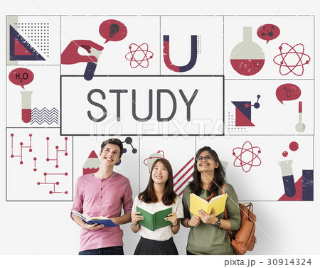 Group of students study biochemistry scietific research Group of students study biochemistry scietific research 30914324