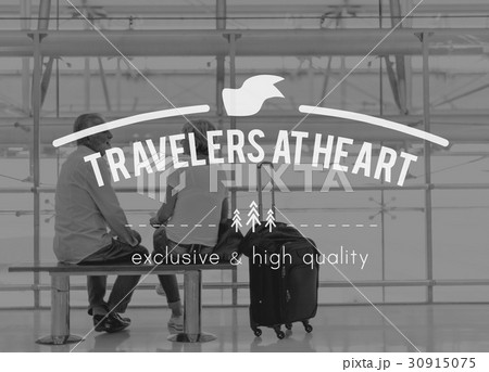 Senior Couple Travel Together Words Graphic 30915075