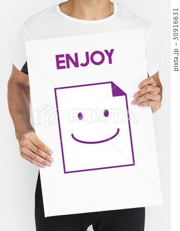 Paper Sheet Smiling Happiness Word 30916631