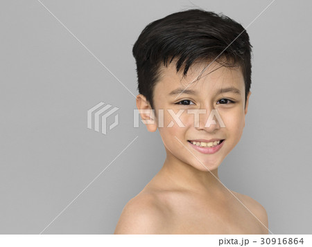 Little Boy Bare Chest Smiling Little Boy Bare Chest Smiling 30916864