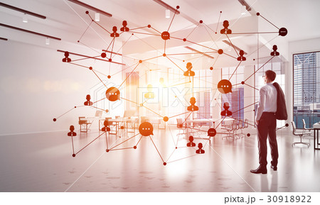 Networking and social communication concept as effective point for modern business Networking and social communication concept as effective point for modern business 30918922