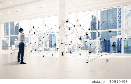 Networking and social communication concept as effective point for modern business Networking and social communication concept as effective point for modern business 30919493