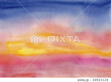 夕焼け空 水彩イラストのイラスト素材 30923128 Pixta