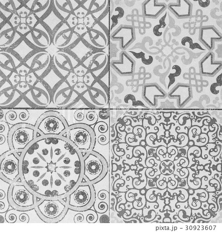 Beautiful old ceramic tiles patterns in the park Beautiful old ceramic tiles patterns in the park 30923607