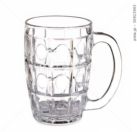 Glass mug blank  white background with a handle 30923905