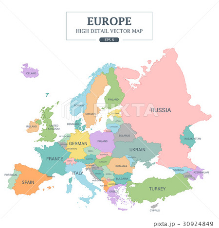 Europe Map Full Color Separated all country 30924849