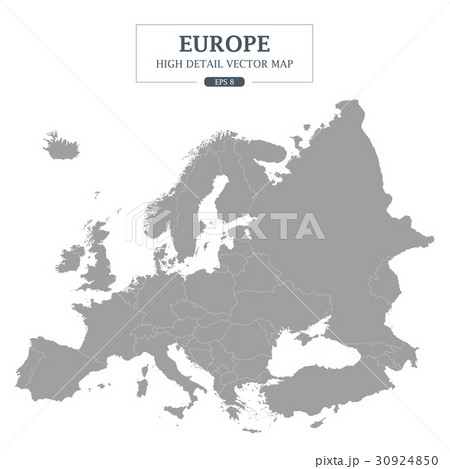 Europe Map Gray Color Separated all country 30924850